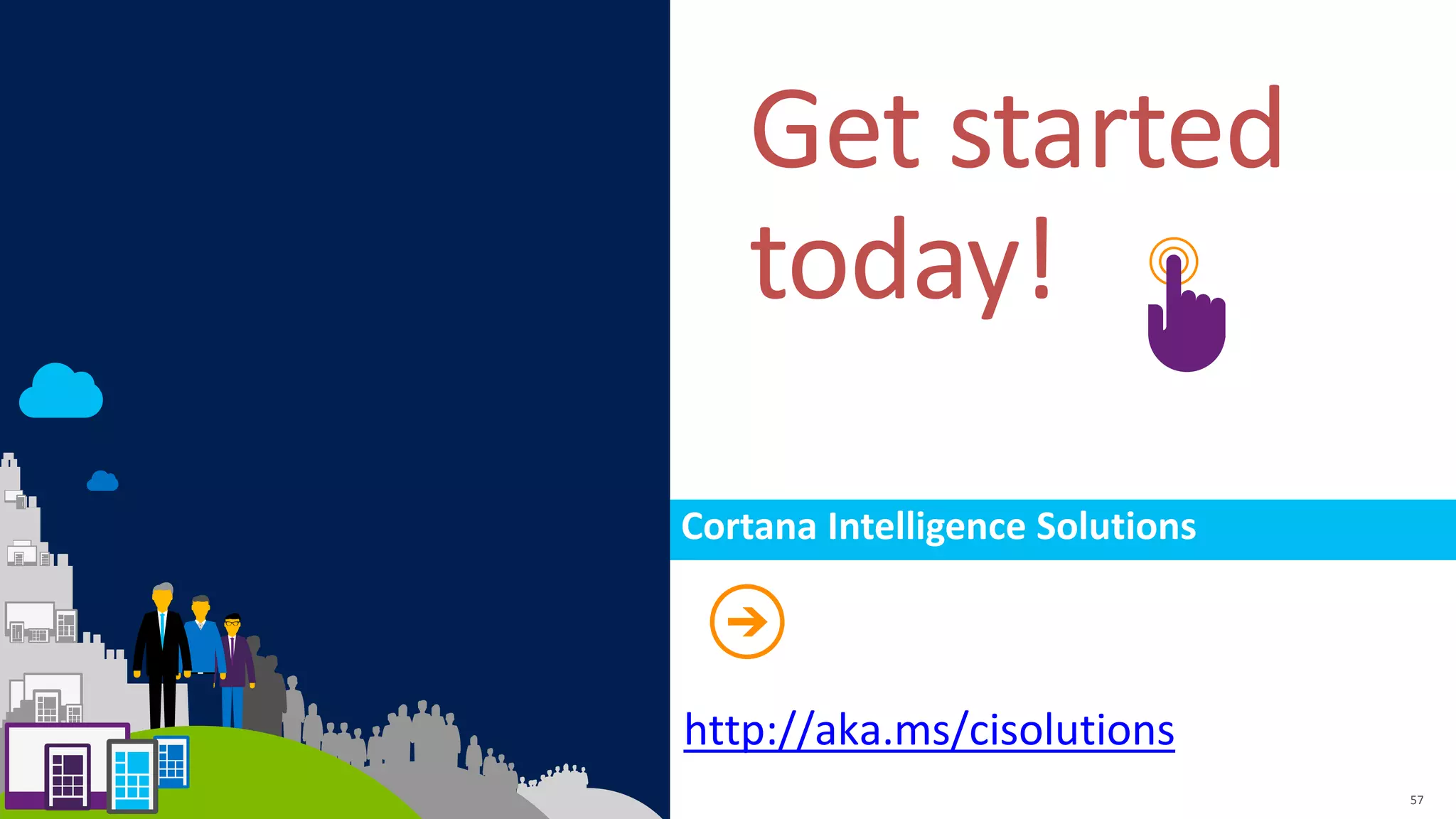 Get started
today!
http://aka.ms/cisolutions
57
Cortana Intelligence Solutions
 