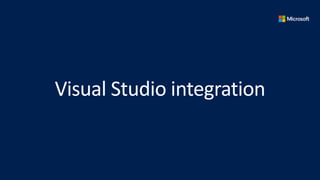 What can you do with Visual Studio?
32
Visualize and
replay progress
of job
Fine-tune query
performance
Visualize physical...