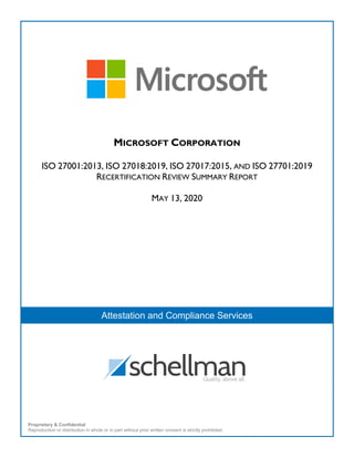 Microsoft azure, dynamics 365, and other online services iso27001, 27018,  27017, 27701 assessment report - 8.13.2020.