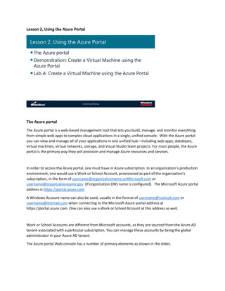 Microsoft Azure Infrastructure Essentials Course Manual Microsoft Azure Infrastructure Essentials Course Manual