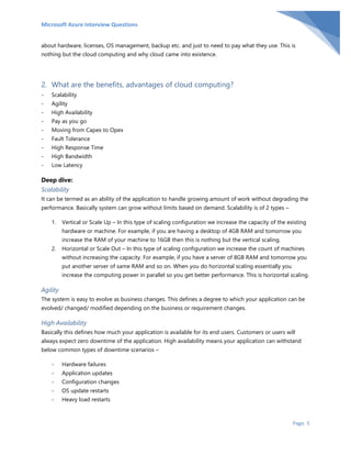 Microsoft azure interview questions | PDF