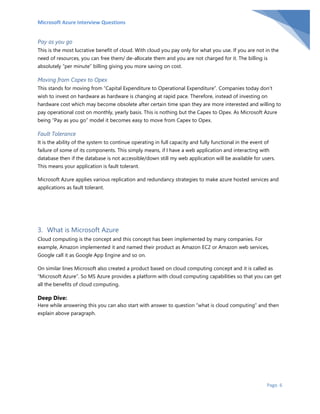 Microsoft azure interview questions | PDF
