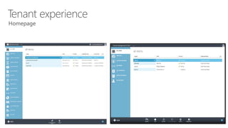 Tenant experience
Homepage
 