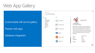 Web App Gallery
Customizable self-service gallery
Popular web apps
Database integration
 