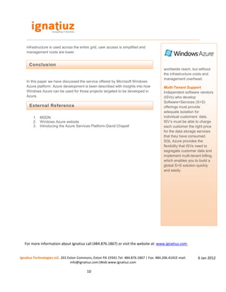 Microsoft Azure White Paper | PDF