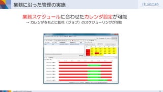 11Copyright © 2015 NTT DATA Corporation
業務に沿った管理の実施
業務スケジュールに合わせたカレンダ設定が可能
→ カレンダをもとに監視（ジョブ）のスケジューリングが可能
 