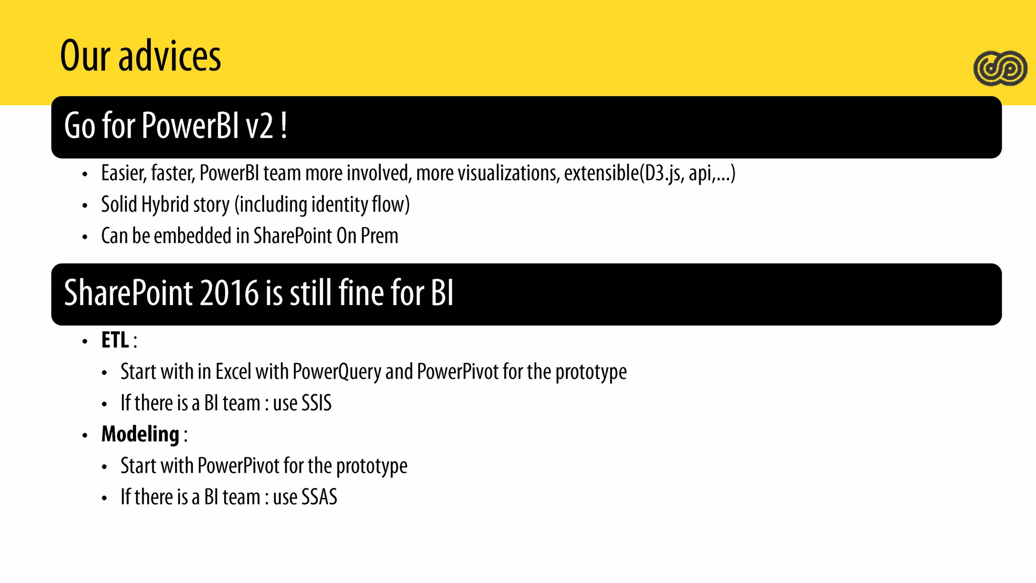 Microsoft BI demystified: SharePoint 2016 BI or for PowerBI v2?