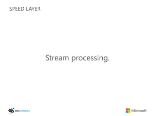 SPEED LAYER




              Stream processing.
 