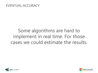 EVENTUAL ACCURACY




     Some algorithms are hard to
   implement in real time. For those
  cases we could estimate the results.
 