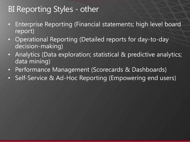 microsoft bi reporting tools