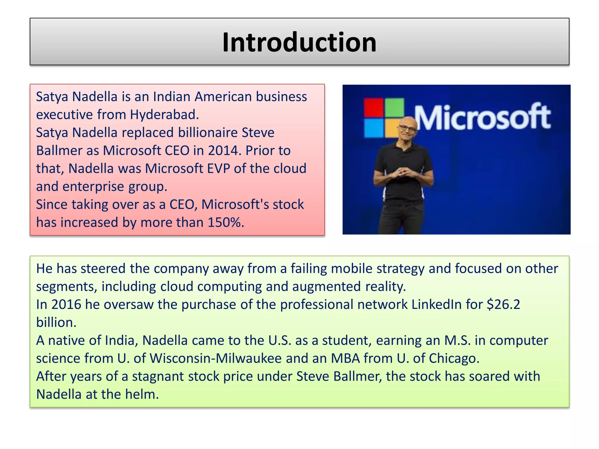 Growth mindset concept illustrated in Satya Nadella’s presentation