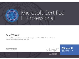 Microsoft Certifications Sameer Naik