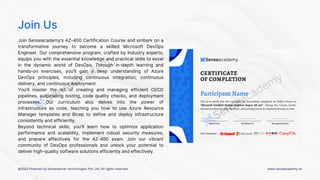 Microsoft Certified DevOps Engineer Expert AZ-400| Senseacademy | PDF