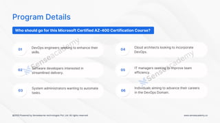 Microsoft Certified DevOps Engineer Expert AZ-400| Senseacademy | PDF