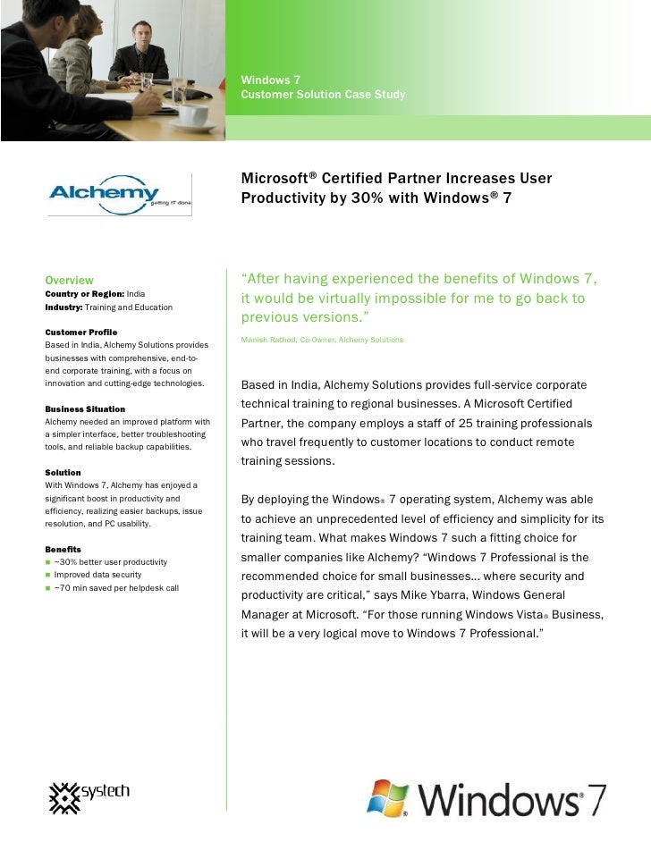 Microsoft® certified partner increases user productivity by 30 with