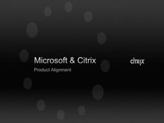 Microsoft & Citrix Product Alignment 