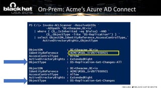 On-Prem: Acme’s Azure AD Connect
 