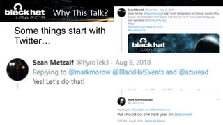 Some things start with
Twitter…
Why This Talk?
 