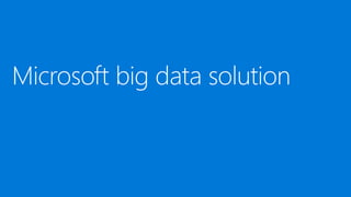 Microsoft Big Data Portfolio
SQL Server Stretch
Business intelligence
Machine learning analytics
Insights
Azure SQL Databa...