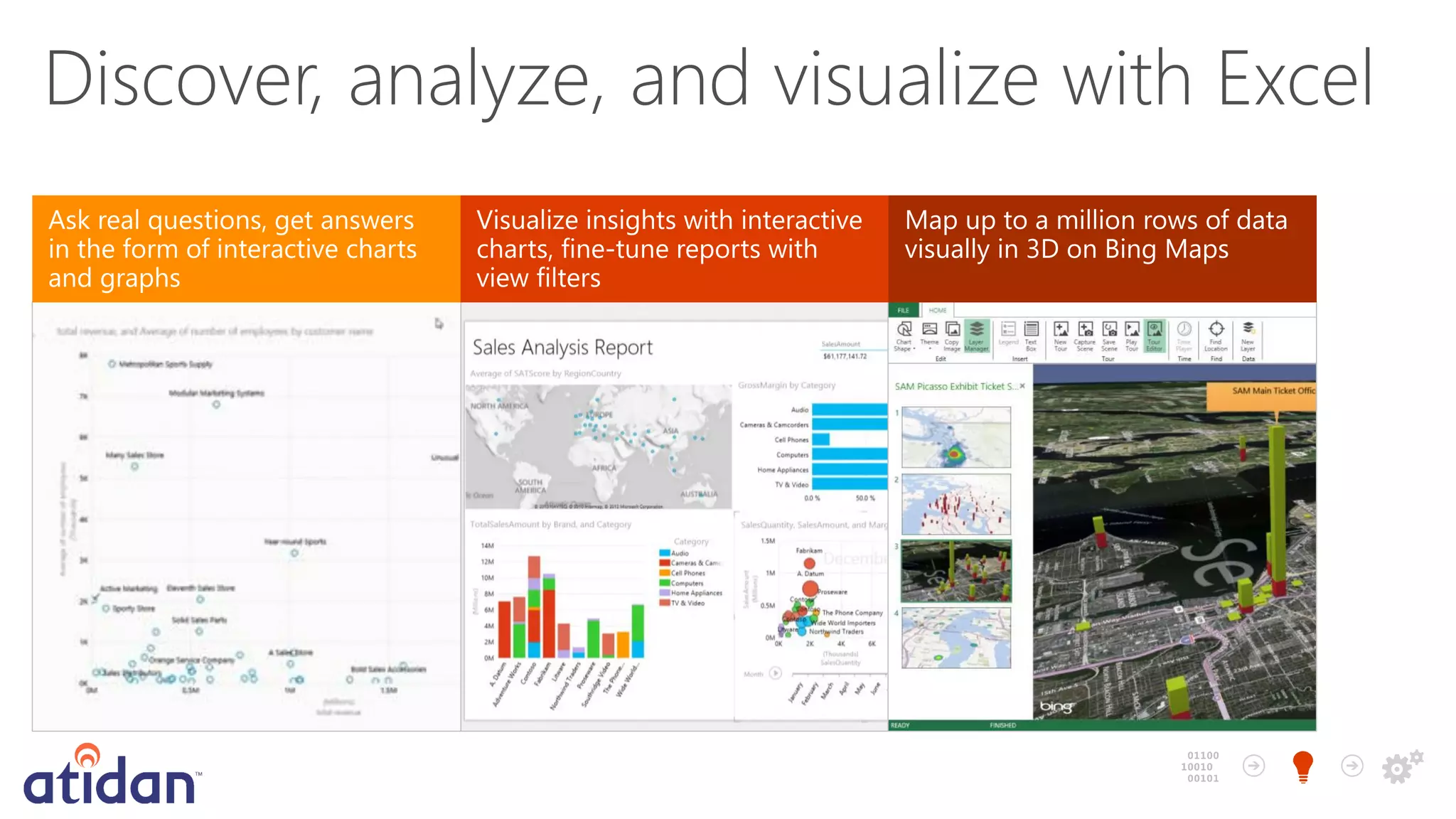 Discover, analyze, and visualize with Excel

 