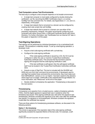 Microsoft Code Signing Certificate Best Practice - CodeSignCert.com