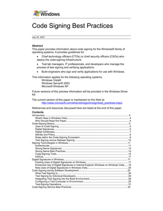 Microsoft Code Signing Certificate Best Practice - CodeSignCert.com