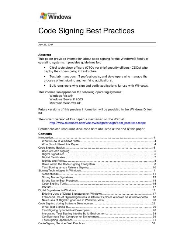 Microsoft Code Signing Certificate Best Practice - CodeSignCert.com