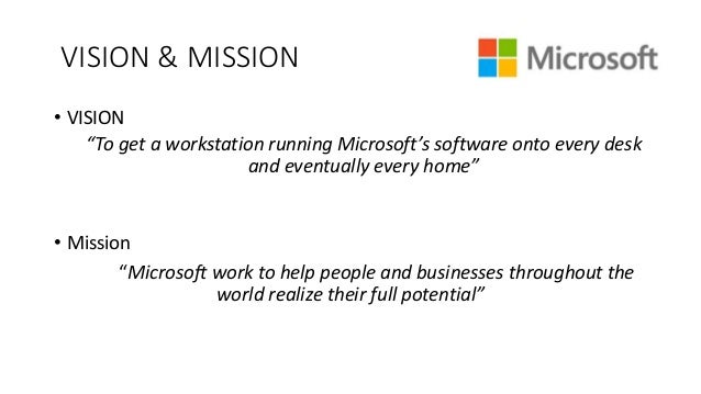 Microsoft company: visie en missie