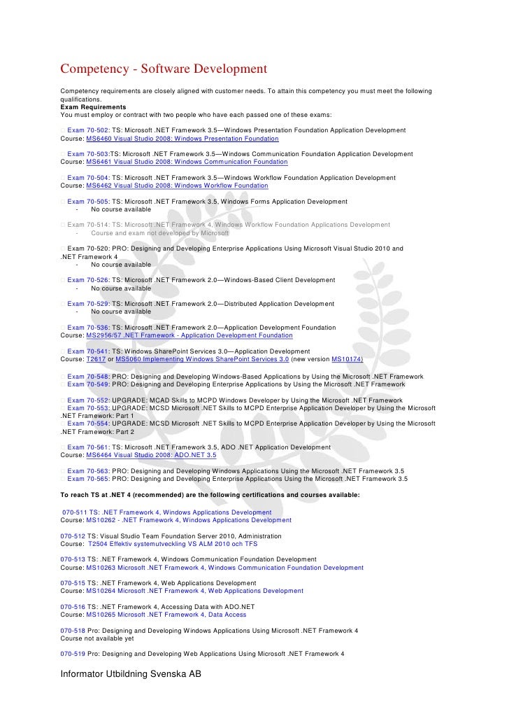 Microsoft Competencies List : MICROSOFT CERTIFICATION PATH COMPETENCY ...
