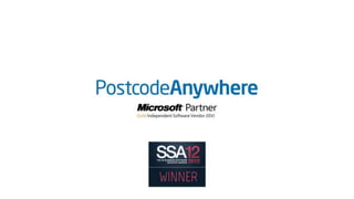 Microsoft CRM  Roadshow Presentation by Postcode Anywhere