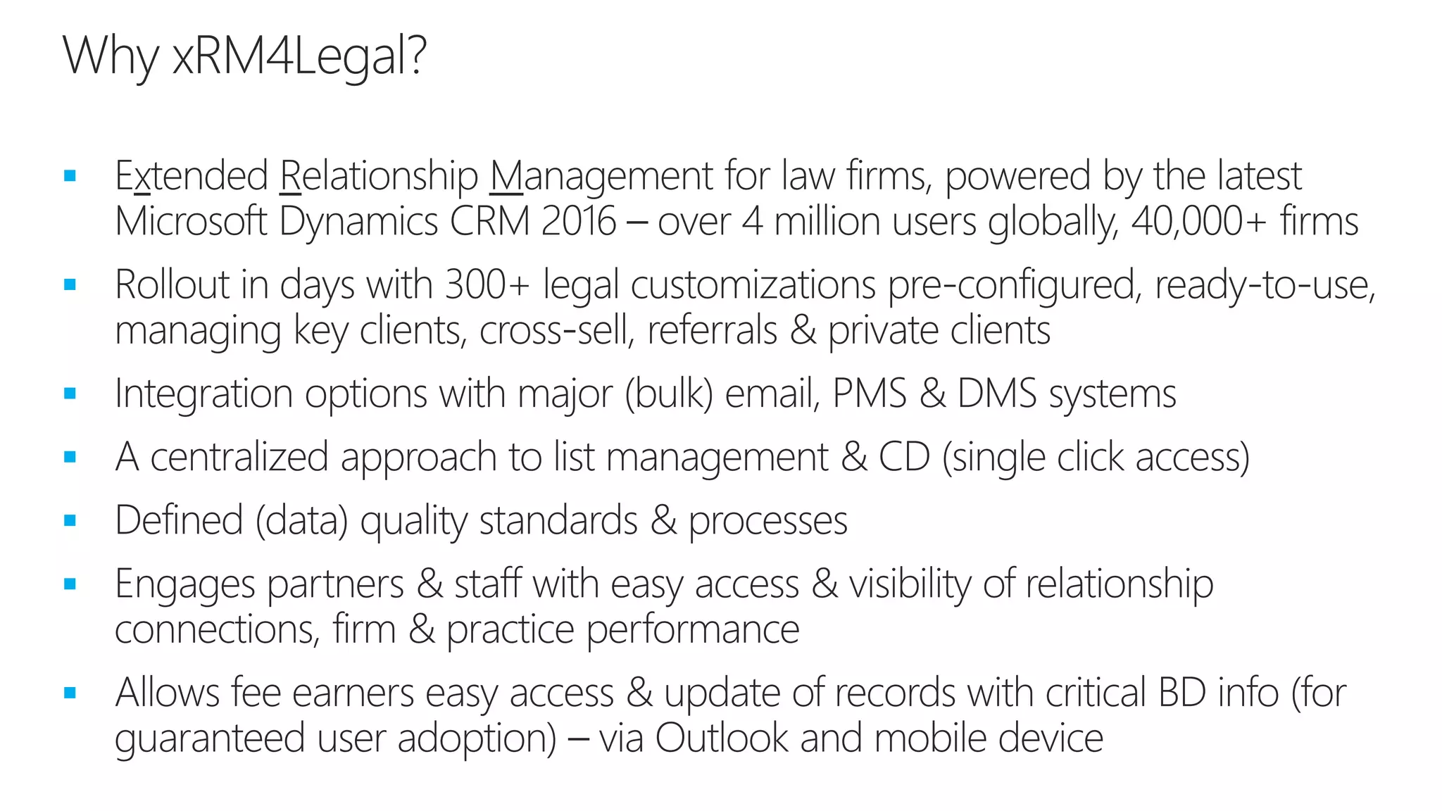 Why xRM4Legal?







 