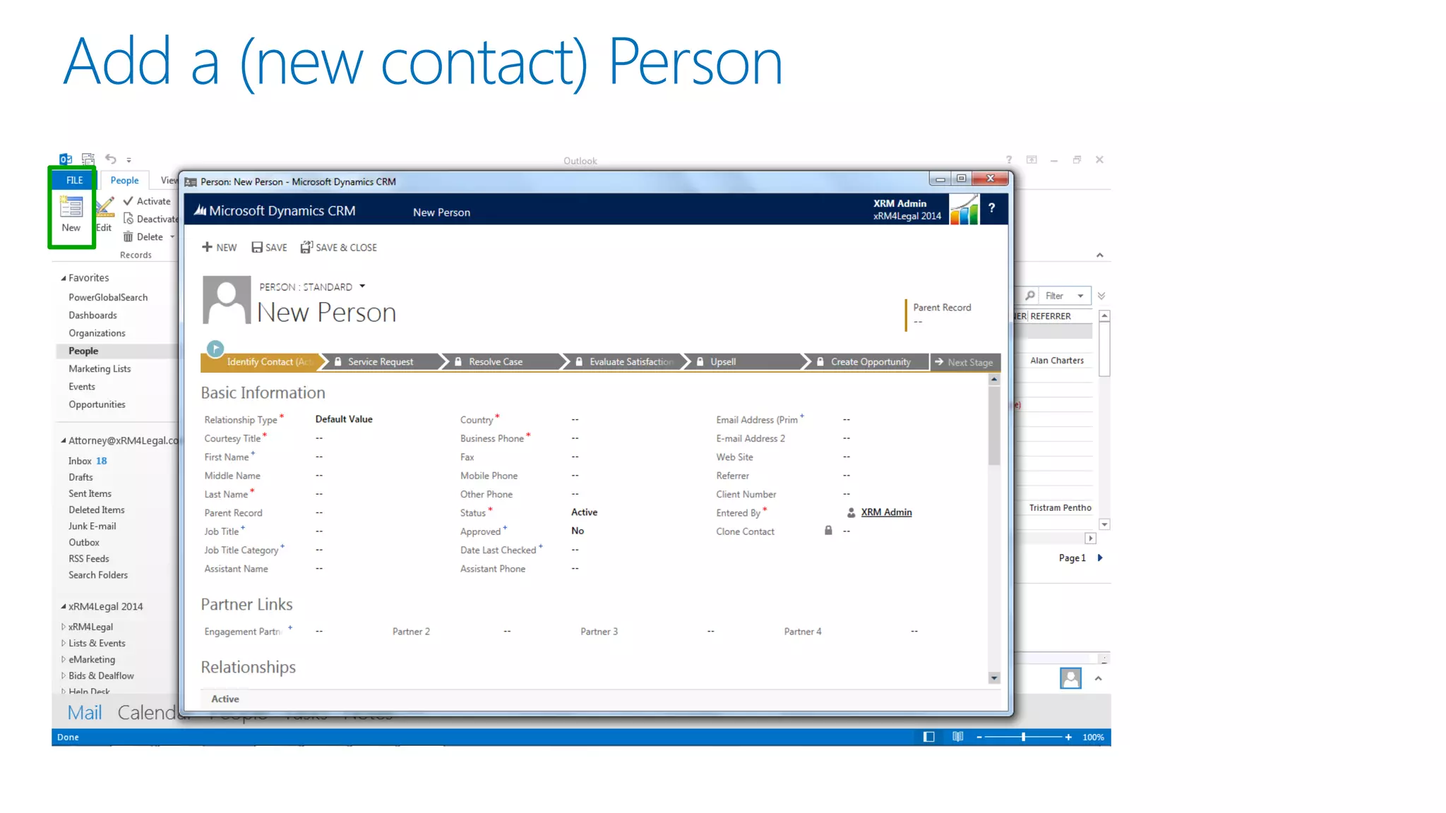 Add a (new contact) Person
 