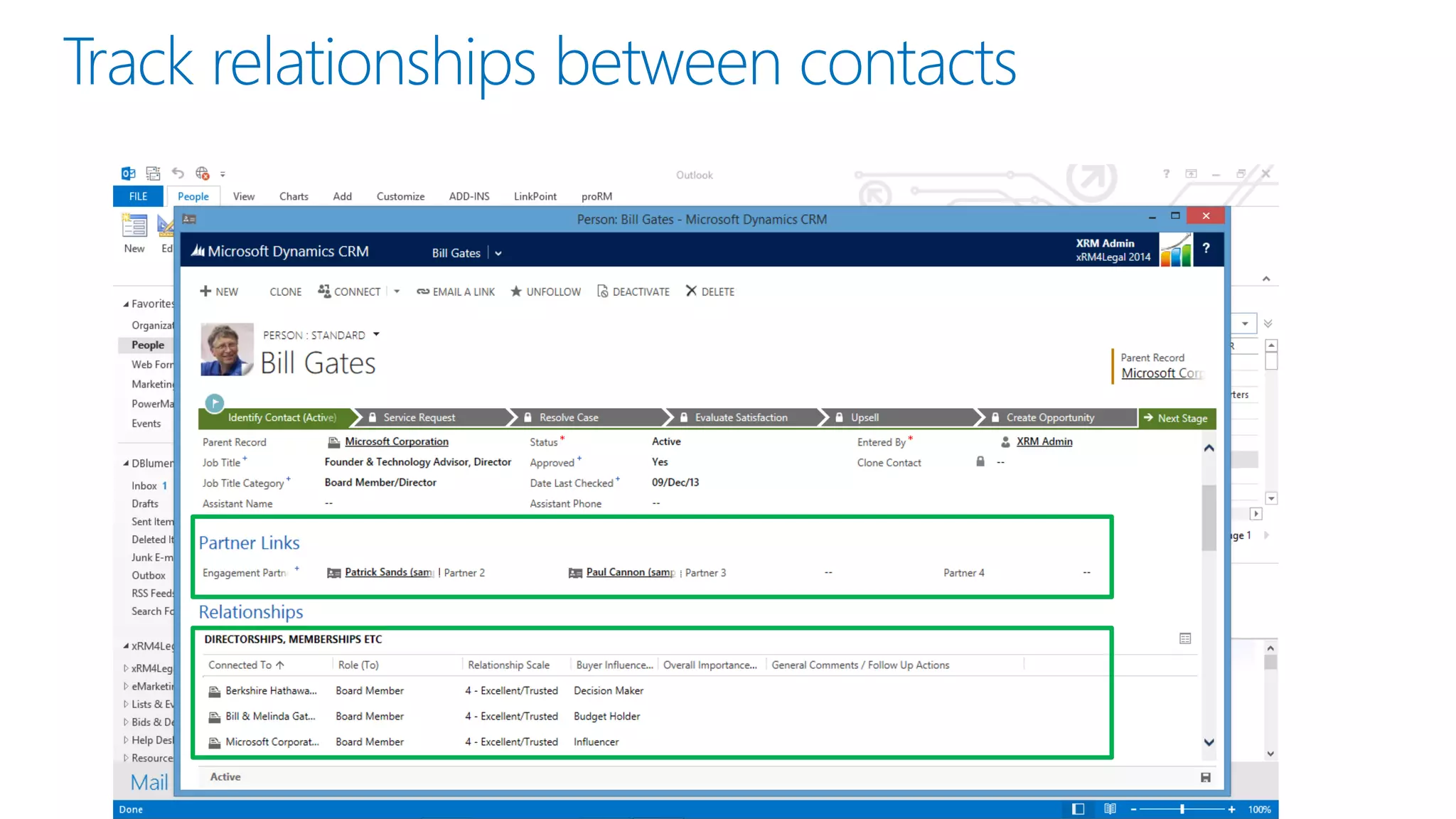 Track relationships between contacts
 