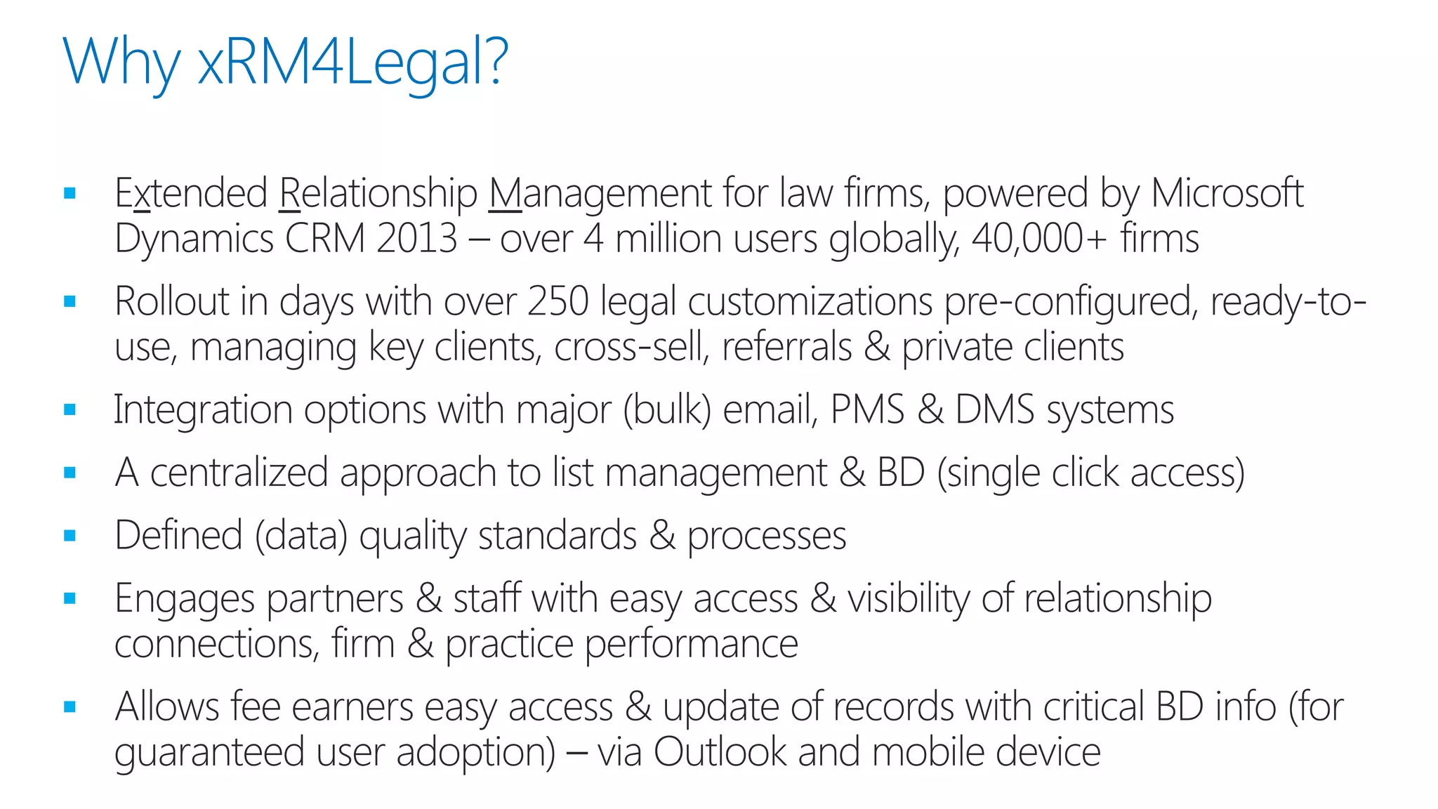 Why xRM4Legal?







 