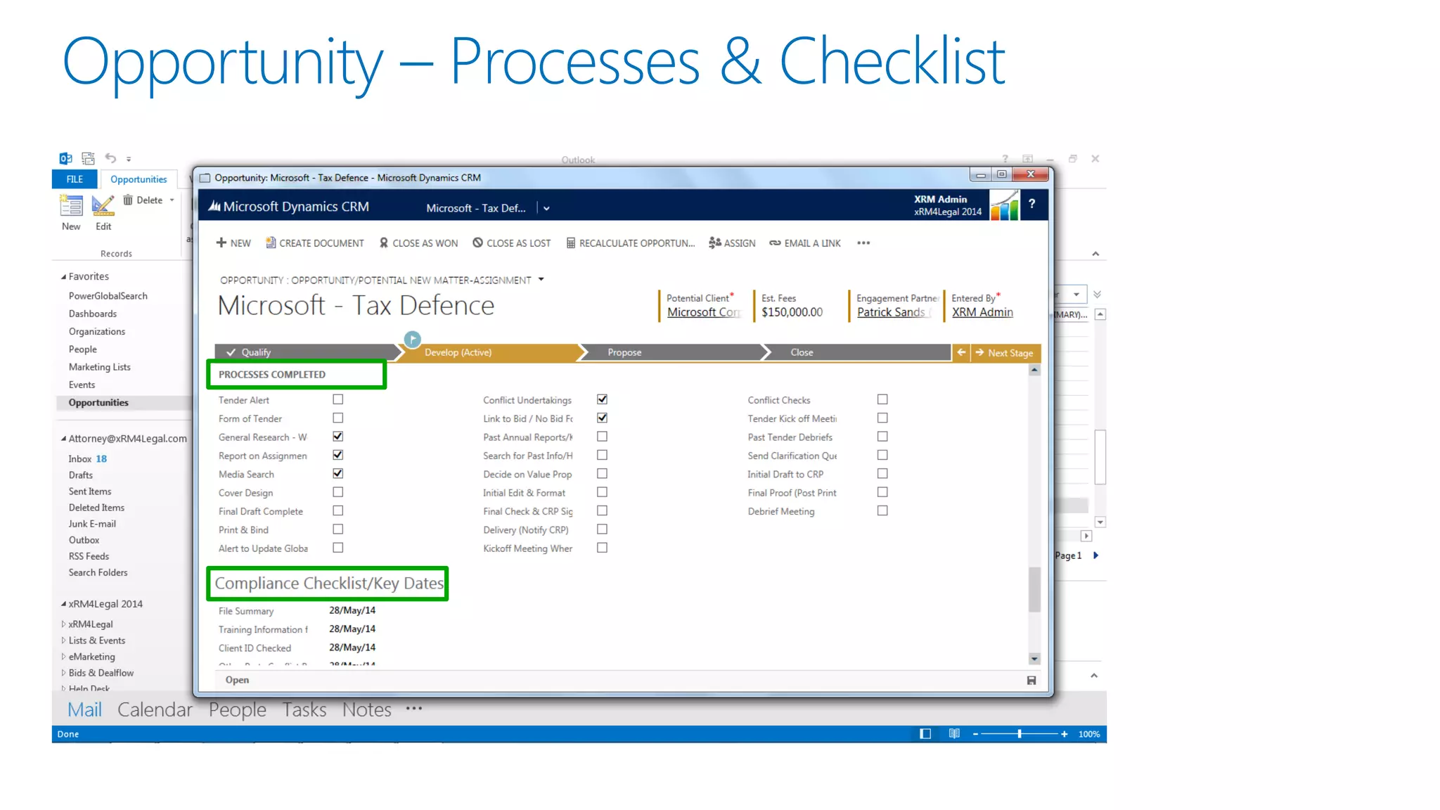 Opportunity – Processes & Checklist
 