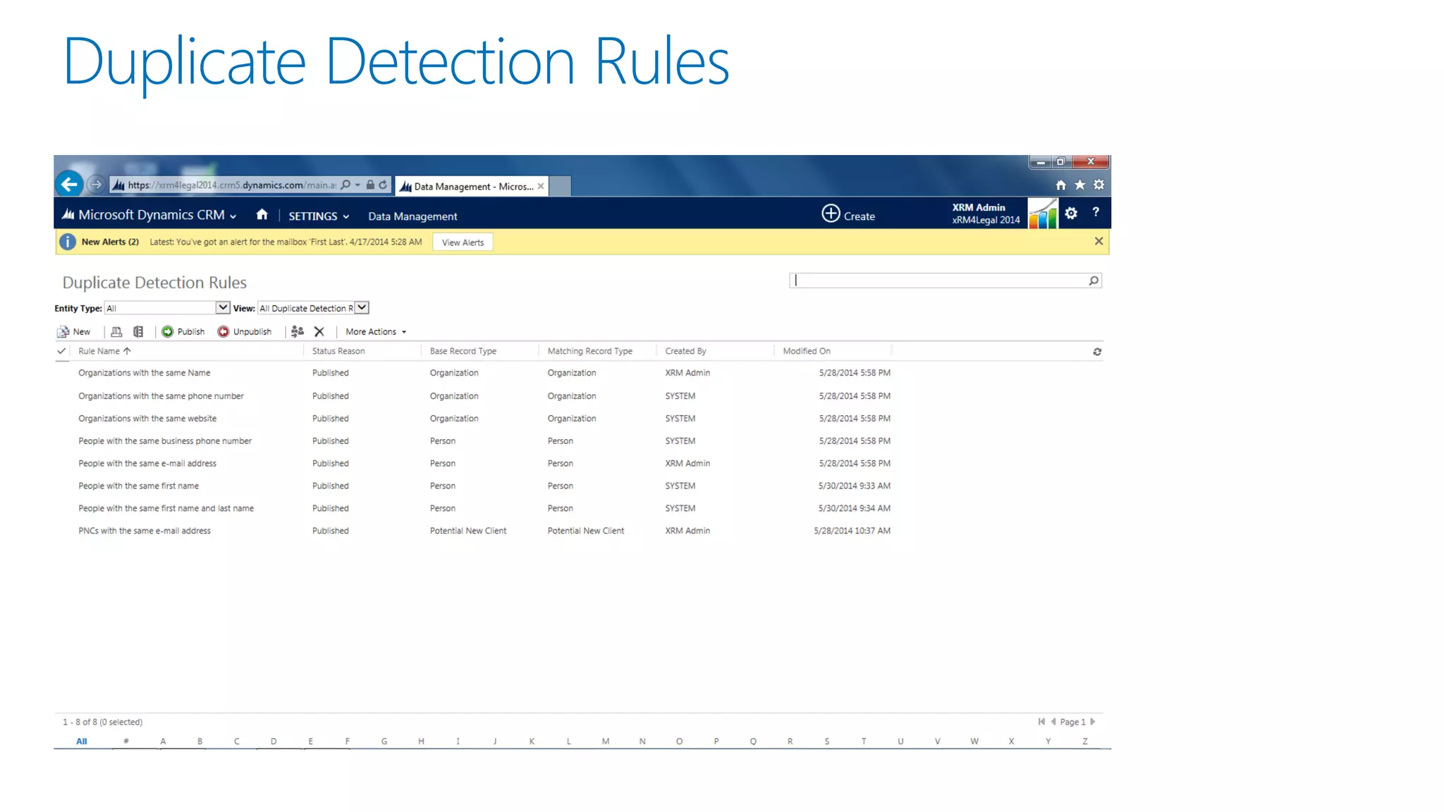 Duplicate Detection Rules
 
