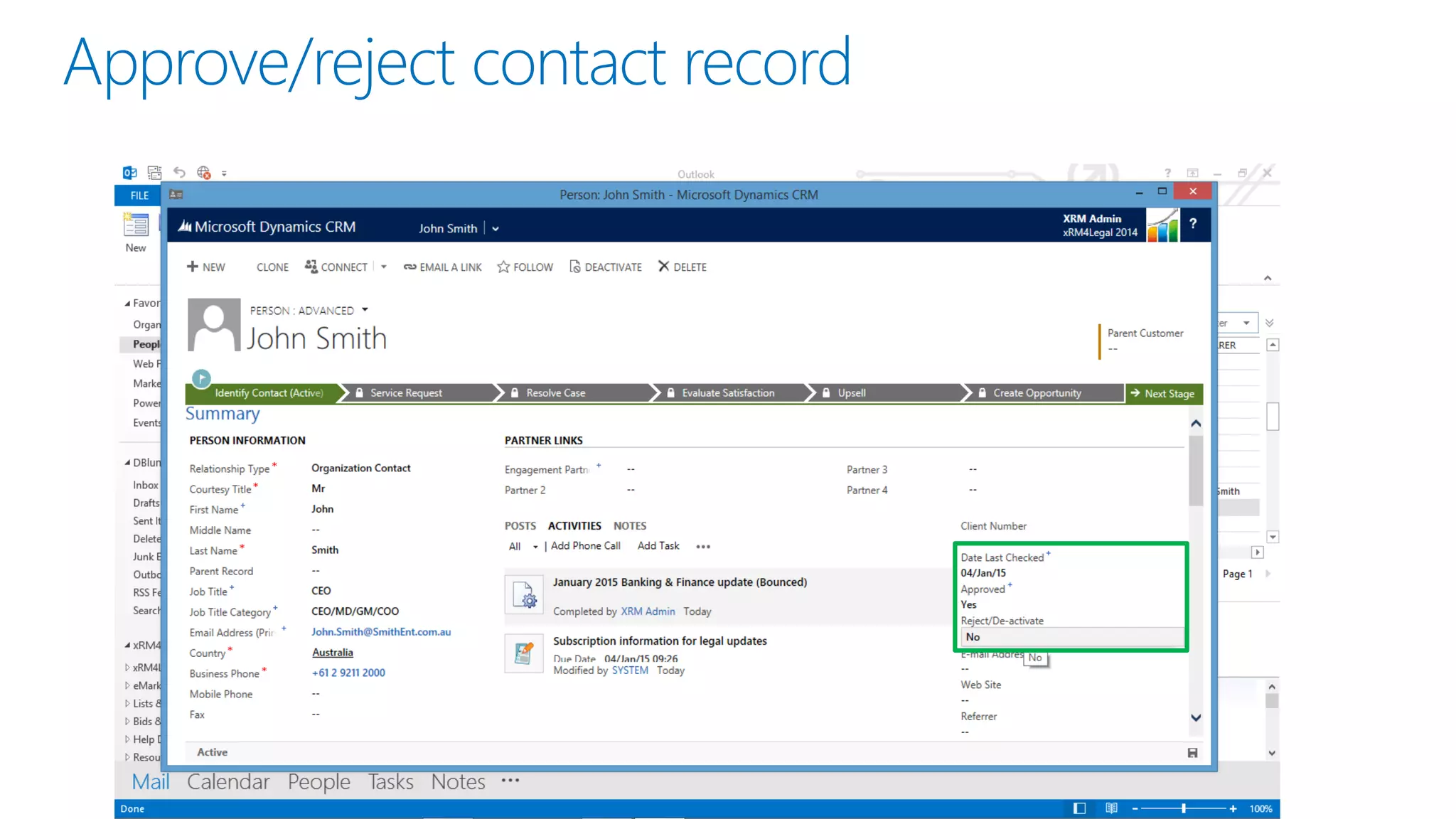 Approve/reject contact record
 