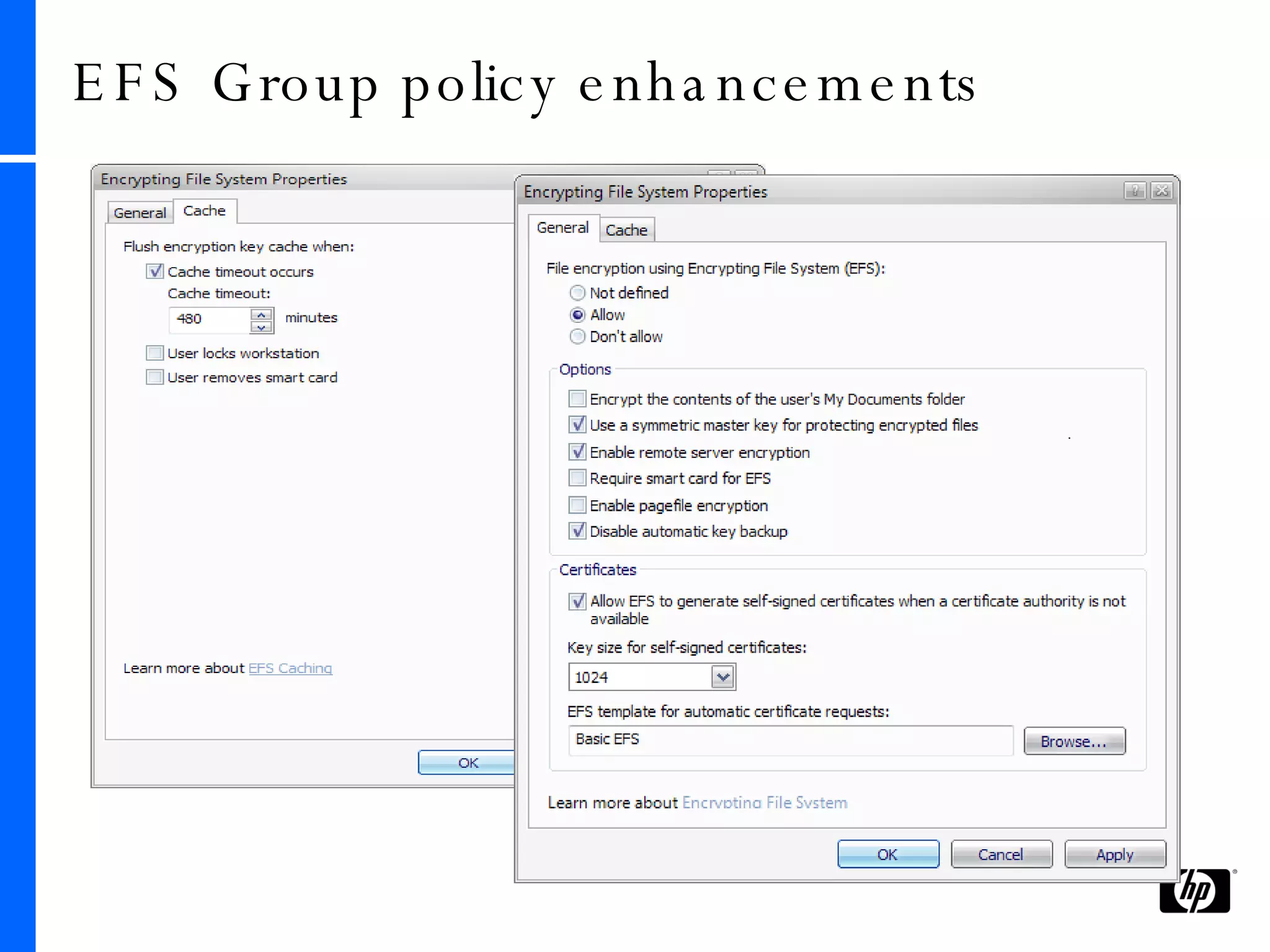 EFS Group policy enhancements 