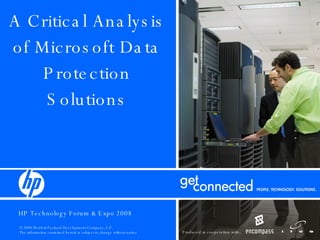 A Critical Analysis of Microsoft Data Protection Solutions 