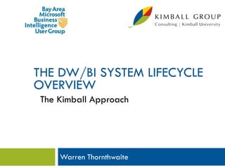 THE DW/BI SYSTEM LIFECYCLE
OVERVIEW
 The Kimball Approach




     Warren Thornthwaite
 