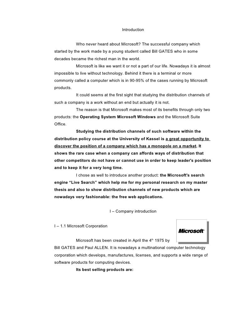 microsoft distribution policies report example