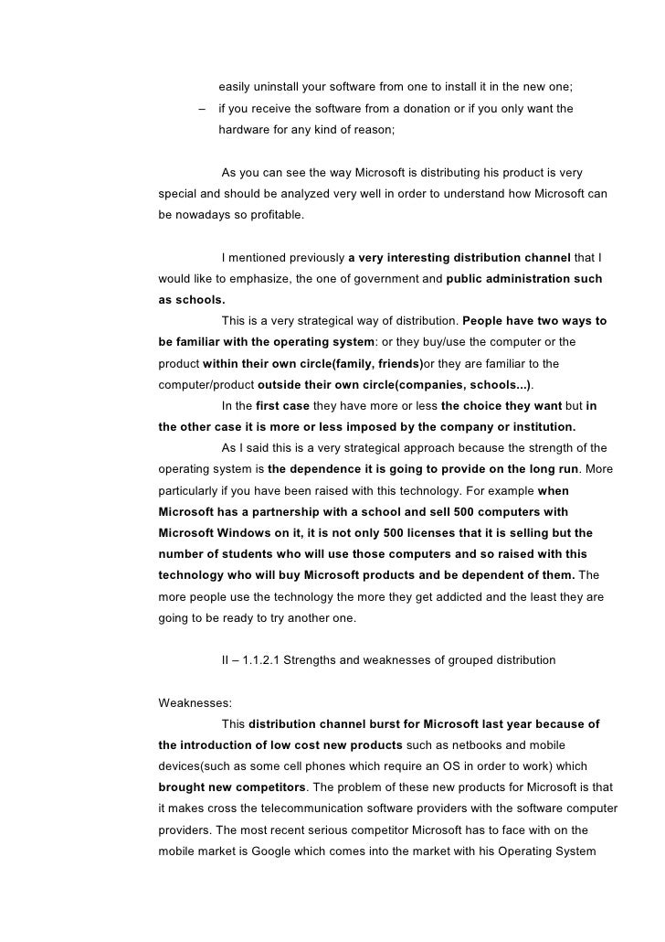 Microsoft Distribution Policies Report Example