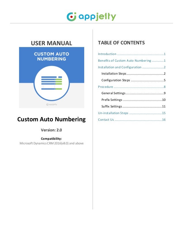custom numbering