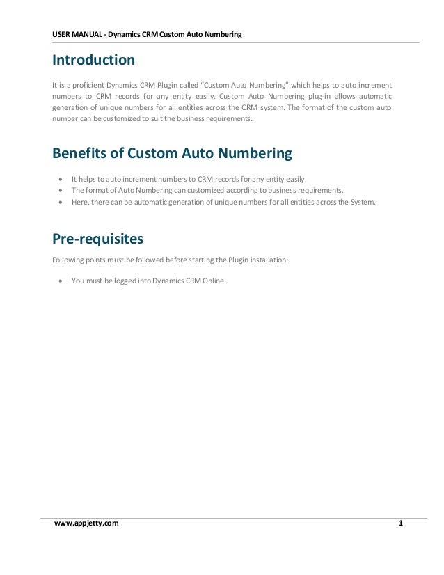 custom numbering