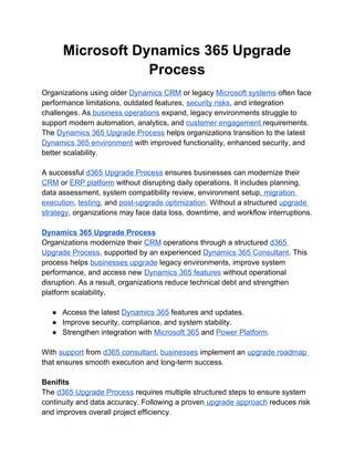 Microsoft Dynamics 365 Upgrade Process.docx