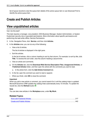 Microsoft dynamics crm 2011 user's guide