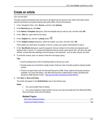 Microsoft dynamics crm 2011 user's guide