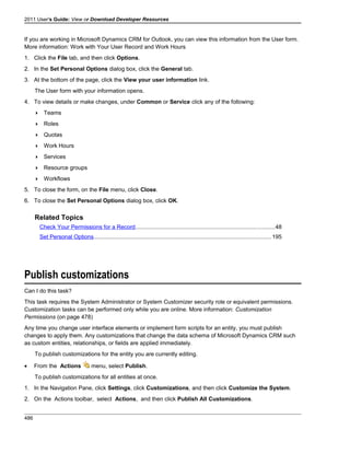 Microsoft dynamics crm 2011 user's guide