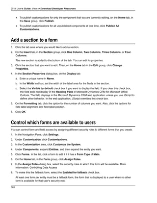 Microsoft dynamics crm 2011 user's guide