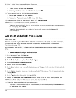 Microsoft dynamics crm 2011 user's guide